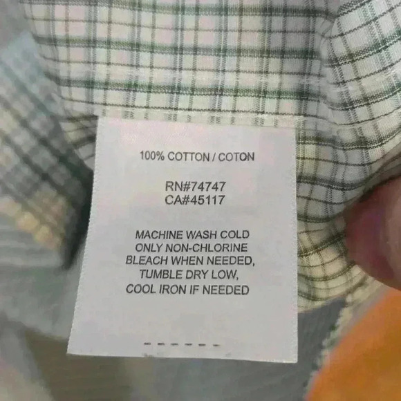 Green and White Button Down - Picture 6 of 7